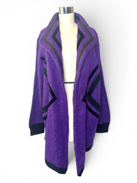 Purple Reign I Creation Jalev Over-sized Purple Mohair Statement Cardigan