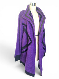 Purple Reign I Creation Jalev Over-sized Purple Mohair Statement Cardigan