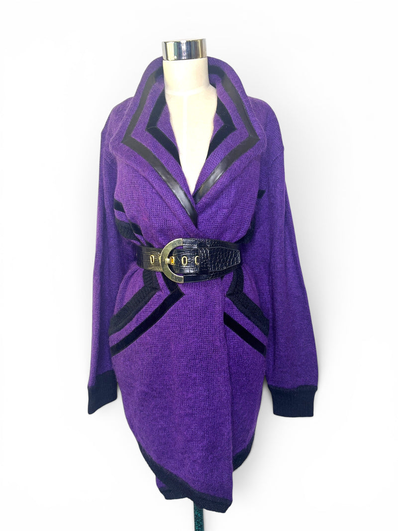 Purple Reign I Creation Jalev Over-sized Purple Mohair Statement Cardigan