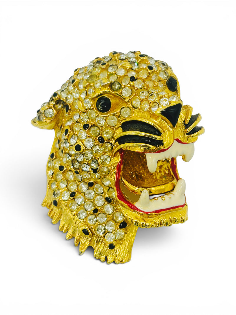 Feirce & Fabulous I 70's Vintage Rhinestone Leopard Brooch