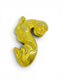 Vintage Gold-Tone Reclining Lion Brooch | Etruscan-Inspired Figural Pin
