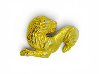 Vintage Gold-Tone Reclining Lion Brooch | Etruscan-Inspired Figural Pin