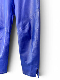 Electric Blue | Vintage Vakko 80s Lamb Leather Pants