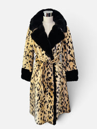 Vintage Safari Styled by Russel Taylor Belted Animal Print Coat
