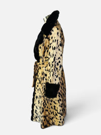 Vintage Safari Styled by Russel Taylor Belted Animal Print Coat
