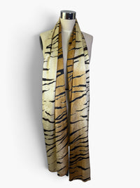 Gilded Instinct: Tiger Stripe Shawl with Gold Detailing