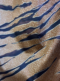 Gilded Instinct: Tiger Stripe Shawl with Gold Detailing