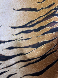 Gilded Instinct: Tiger Stripe Shawl with Gold Detailing