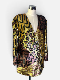 The Gilded Wild: 1980s–1990s Animal Print Sequin Jacket