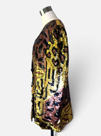 The Gilded Wild: 1980s–1990s Animal Print Sequin Jacket