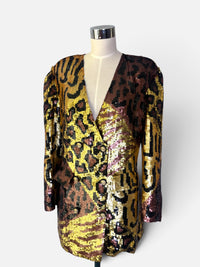 The Gilded Wild: 1980s–1990s Animal Print Sequin Jacket