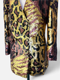 The Gilded Wild: 1980s–1990s Animal Print Sequin Jacket