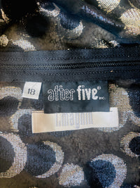 Vintage After Five Black & Silver Metallic Celestial Moon Burnout Velvet Tunic