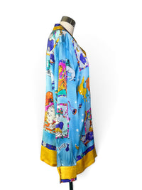 A Map of the Heavens | Vintage Escada Margaretha Ley — Made in Germany Bold  Statement Zodiac Silk Blouse