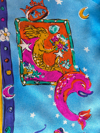 A Map of the Heavens | Vintage Escada Margaretha Ley — Made in Germany Bold  Statement Zodiac Silk Blouse