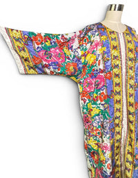 Vintage Ruth Norman Butterfly Flower Garden Kaftan