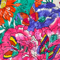 Vintage Ruth Norman Butterfly Flower Garden Kaftan