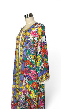 Vintage Ruth Norman Butterfly Flower Garden Kaftan