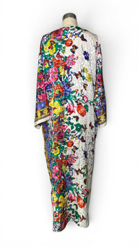 Vintage Ruth Norman Butterfly Flower Garden Kaftan