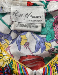 Vintage Ruth Norman Butterfly Flower Garden Kaftan