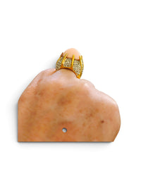 Vintage Pink Cabochon and Rhinestone Statement Ring