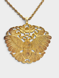 Vintage Kenneth Jay Lane Highly Collectible Gold-Tone Statement Moth Necklace