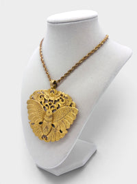 Vintage Kenneth Jay Lane Highly Collectible Gold-Tone Statement Moth Necklace