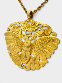 Vintage Kenneth Jay Lane Highly Collectible Gold-Tone Statement Moth Necklace