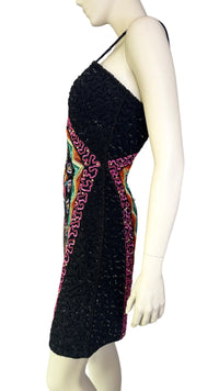 Vintage 1980’s Statement Fully Beaded & Sequined Art Deco Party Dress by Together