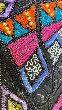 Vintage 1980’s Statement Fully Beaded & Sequined Art Deco Party Dress by Together