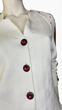 1980’s Anthony Sicari Dynasty”-Era Power Dressing Baroque Jewel Button 3-Piece Ensemble with Scarf