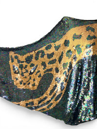 80's Iridescent Disco Glam Leopard Statement Top