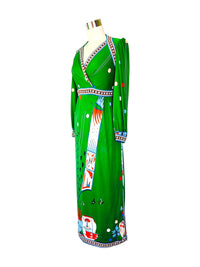 Abstract Tribal| Vintage 1970s Paganne Gene Berk Print Maxi Dres