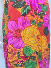Judith Ann Creations “Electric Floral Garden” Sequin Silk Wrap Dress