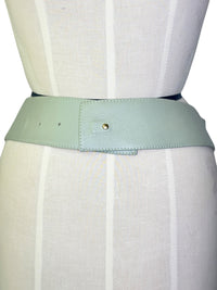1980s Mint Stone & Geode Runway Leather Statement Belt M/L