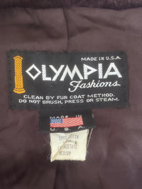 Rare 1980s Olympia Tiger Stripe Faux-Fur Swing Coat with Statement Shawl Collar