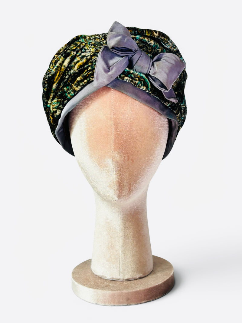 Decadence in Velvet | Leslie James Statement Torque Turban Hat