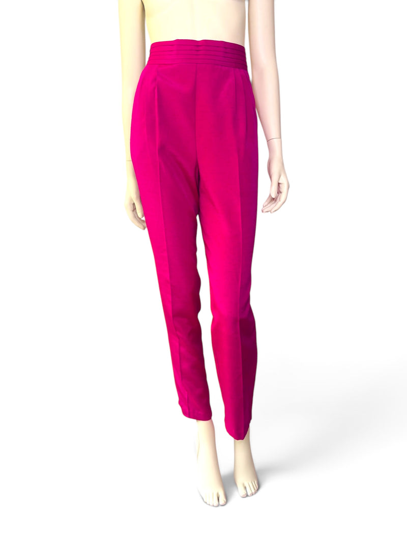Electric Fuchsia | Vintage Counterparts High-Waisted Pleated Trouser Pants