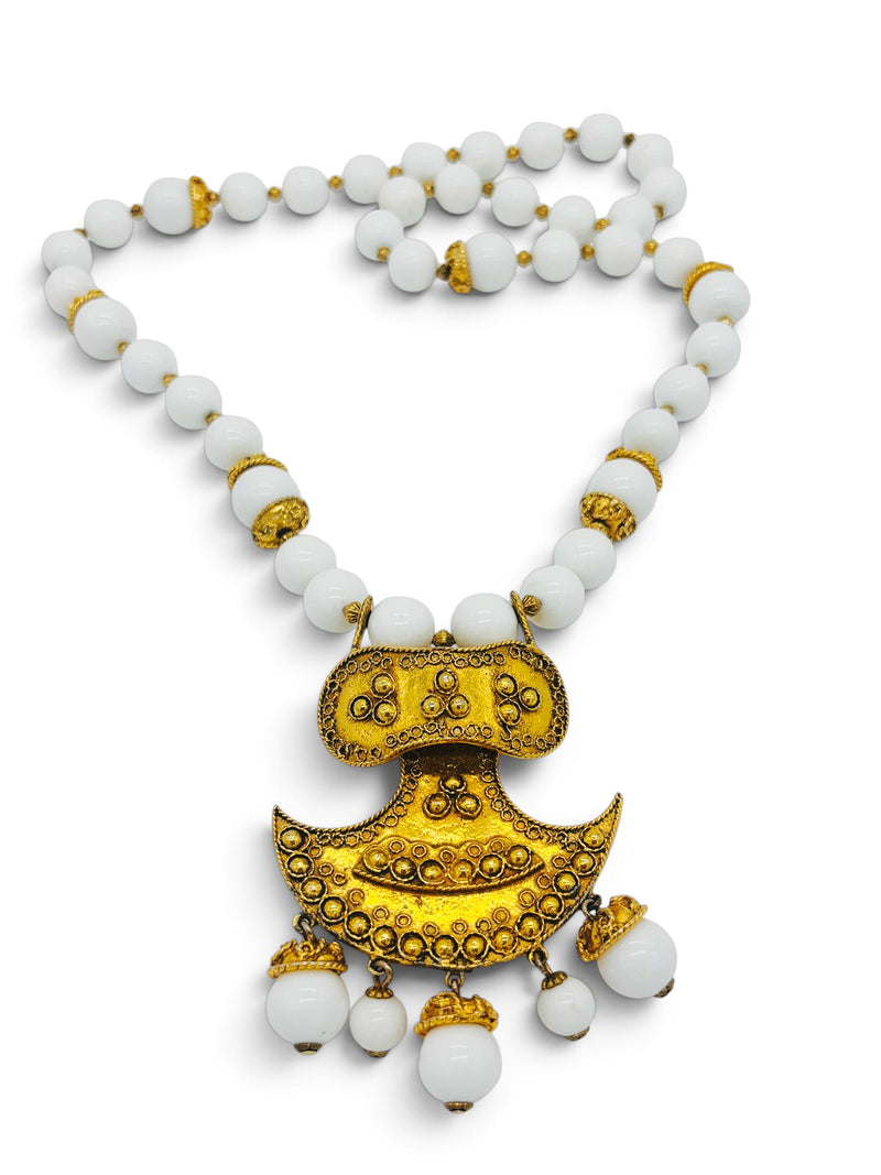 The Moon Oracle | Vintage Kenneth Jay Lane Sculptural Pendant Necklace