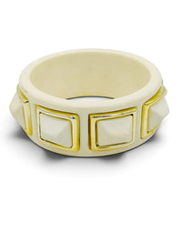 Ivory Geometry | Vintage Kenneth Jay Lane Architectural Bangle Bracelet