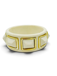Ivory Geometry | Vintage Kenneth Jay Lane Architectural Bangle Bracelet