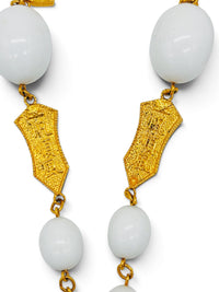 Trifari 70's Trifari “Gilded Dynasty” Asian-Inspired Beaded Tassel Necklace