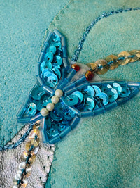 Natasa Leder Wearable Art Suede Butterfly Jacket | Beaded & Metallic Appliqué