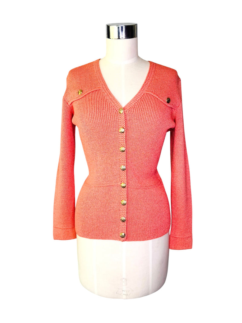 Coral Coast | Vintage St. John for Lillie Rubin Knit Cardigan
