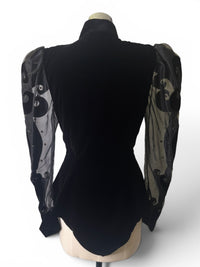 Midnight Drama | Vintage Karen Okada Velvet Illusion Sleeve Statement Jacket