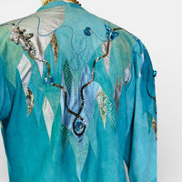 Natasa Leder Wearable Art Suede Butterfly Jacket | Beaded & Metallic Appliqué