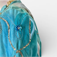 Natasa Leder Wearable Art Suede Butterfly Jacket | Beaded & Metallic Appliqué