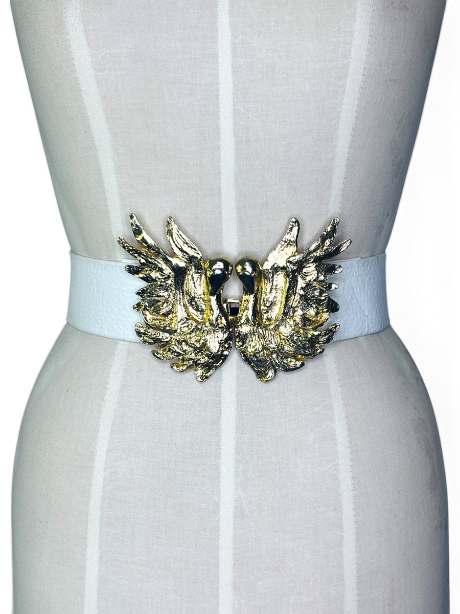 1972 Mimi di N Gold-Tone Runway Statement Swan Belt