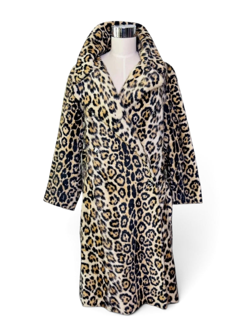The Feline Icon | 1960s Russell Taylor for La France Leopard Faux Fur Coat