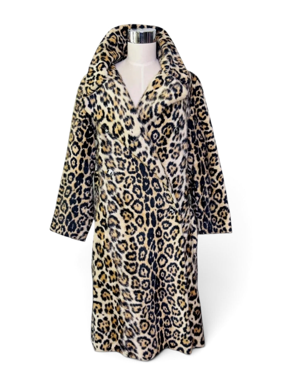 The Feline Icon | 1960s Russell Taylor for La France Leopard Faux Fur Coat